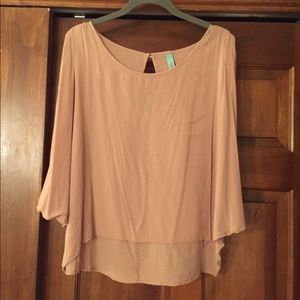 Nude Flowy Top